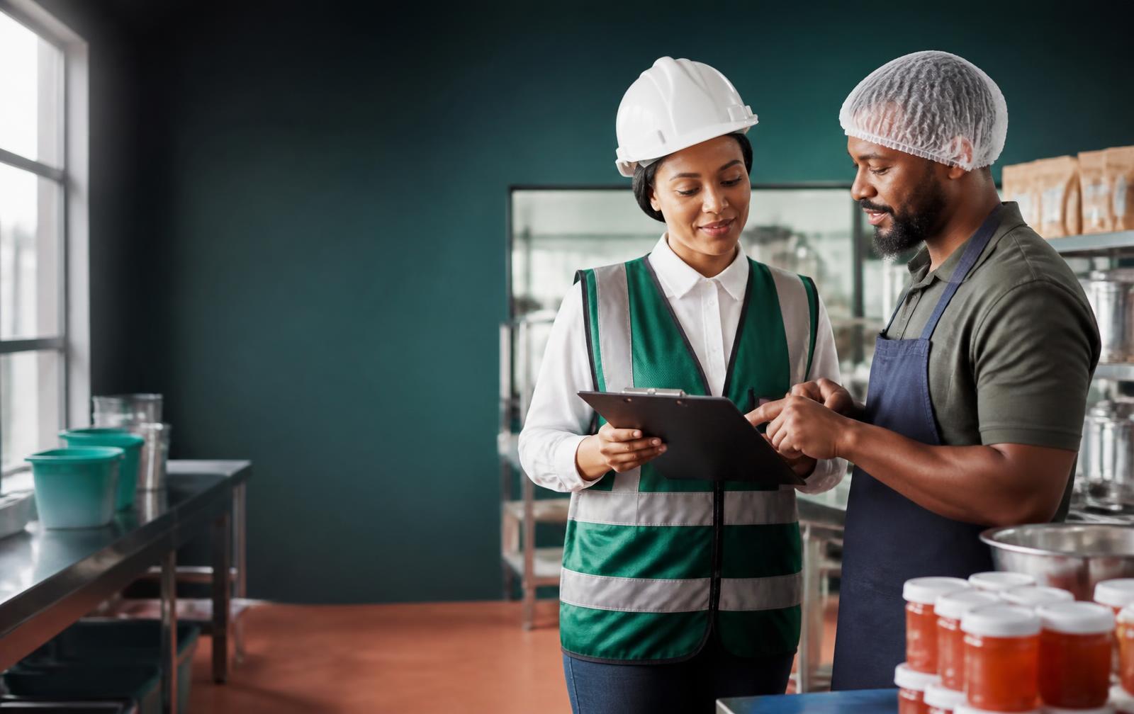 HygiaPro safety consultant assisting a food business owner
