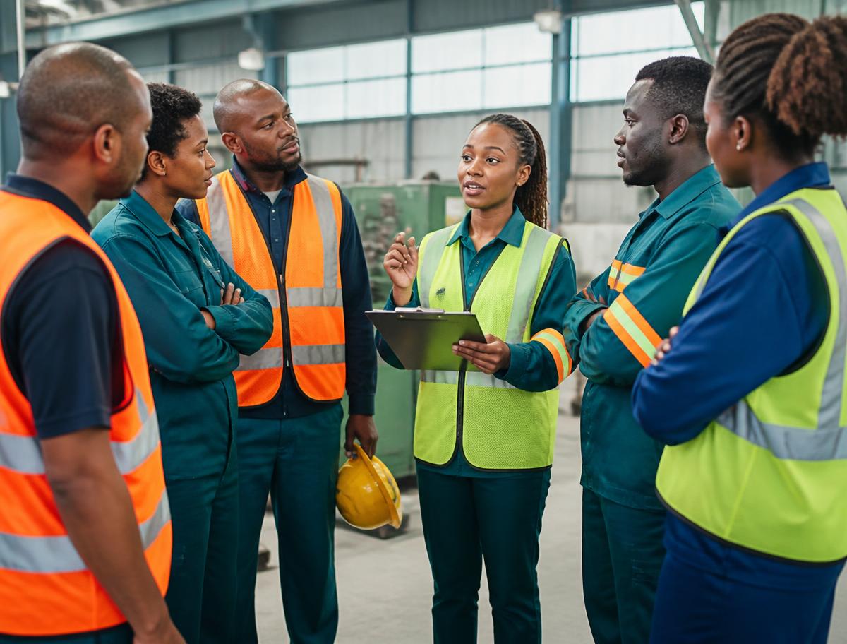 Practical workplace safety training delivered to a South African team